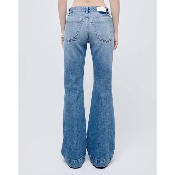 NEW RE/DONE 70s low rise bell bottom jeans in lake blue - Picture 2 of 4